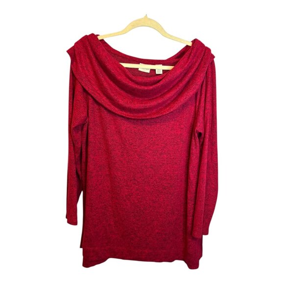 Zenergy by Chico's Sweaters - Chico's Sweater Women's Size Large Zenergy‎ Cowl Neck Valentine's Red Chicos 2